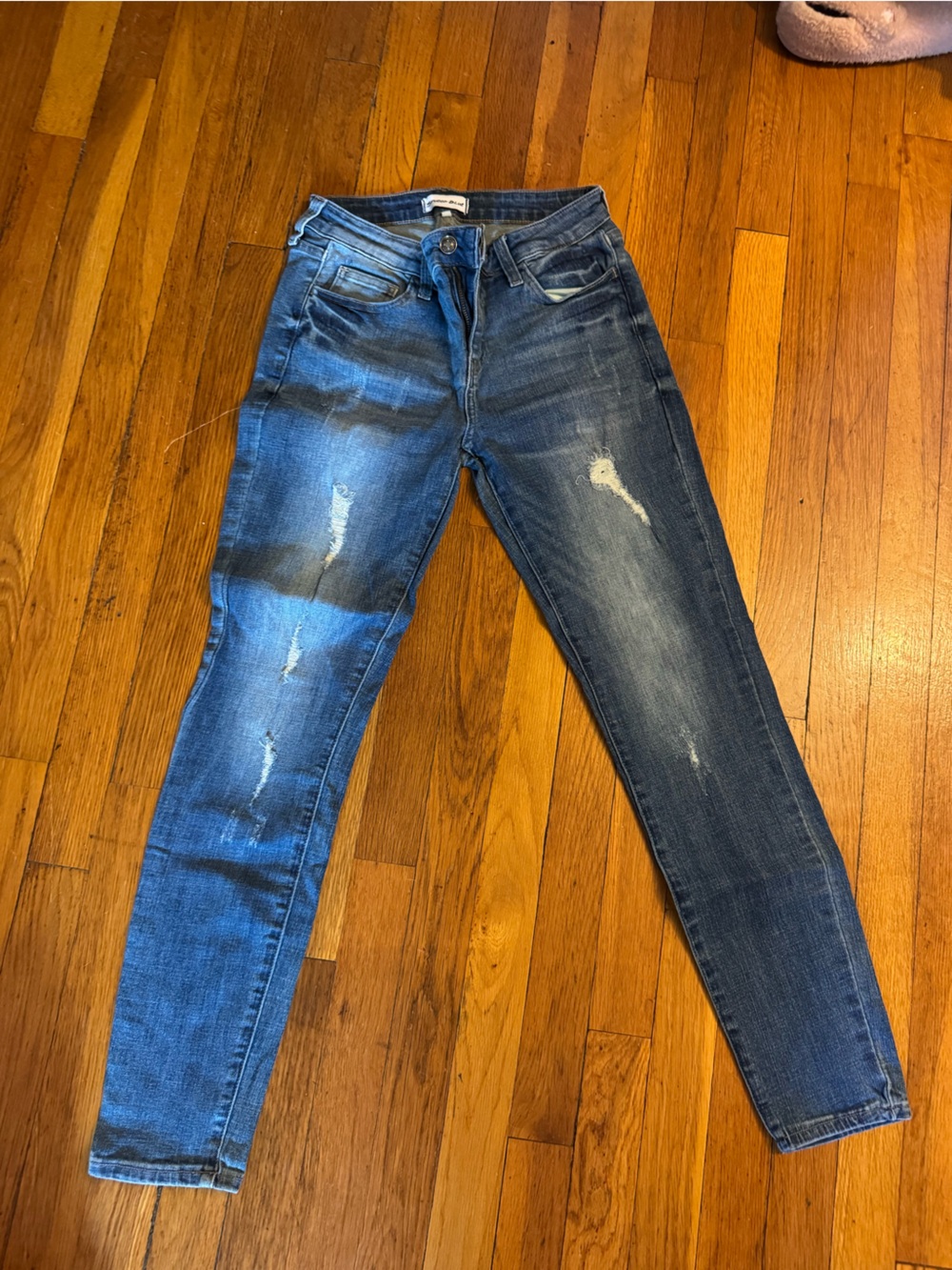Women's Skinny Distressed Blue Denim Jeans